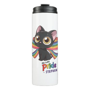 Live With Pride – Rainbow Cat LGBTQ Pride Thermal Tumbler