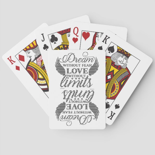 LIVE WITHOUT FEAR LOVE WITHOUT LIMITS motivational Playing Cards (Back)
