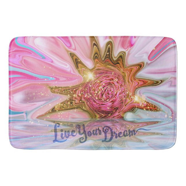 Live Your Dream - Rose Flower power Bath Mat (Front)