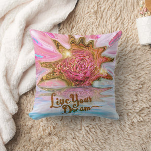 Live Your Dream - Rose Flower power Cushion