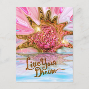 Live Your Dream - Rose Flower power Postcard