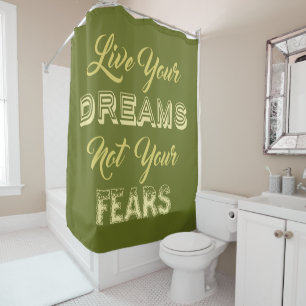 Live Your Dreams custom colour shower curtain