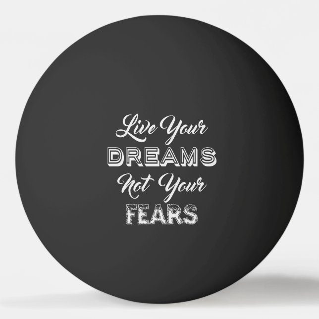 Live Your Dreams custom monogram ping pong balls (Front)