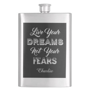 Live Your Dreams custom name & colour flask