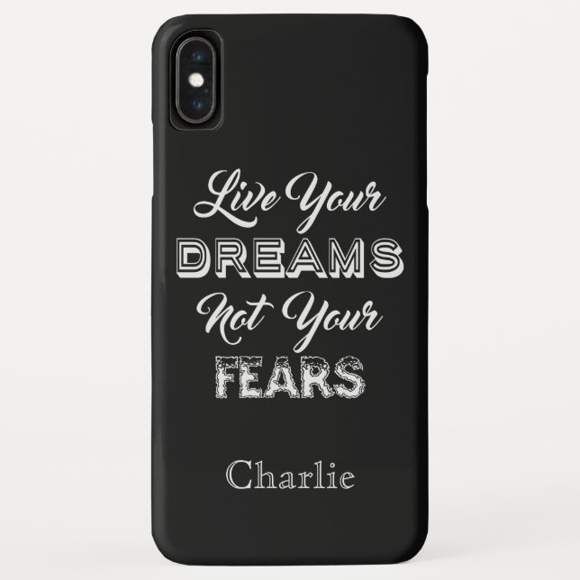 Live Your Dreams custom name & colour phone cases (Back)