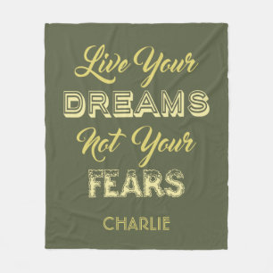Live Your Dreams custom name fleece blanket