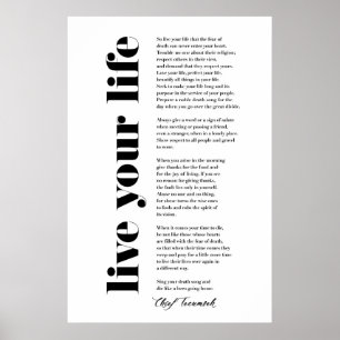 Live Your Life by Tecumseh Poster