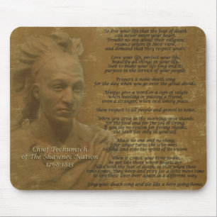 "Live Your Life" Chief Tecumseh mousepad