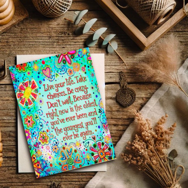 Live Your Life Inspirational Quote Inspirivity Card (Creator Uploaded)
