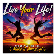 Live Your Life Sunset Inspirational Design