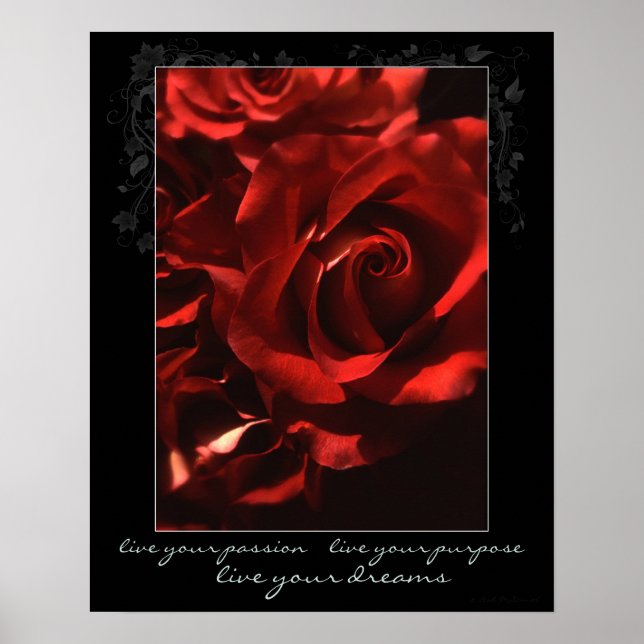 Live Your Passion Rose Poster (Front)