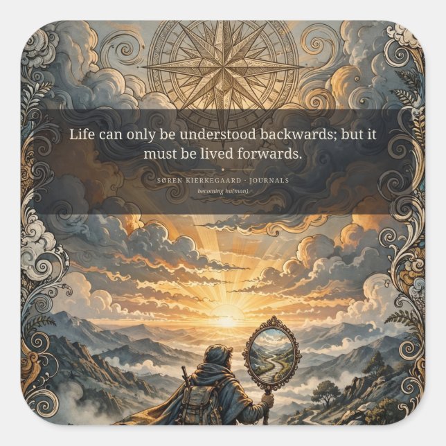 Lived Forwards — Kierkegaard Sticker (Front)