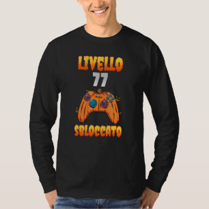 Livello 77 Sbloccato 77 Compleanno 77 Anni Videogi T-Shirt