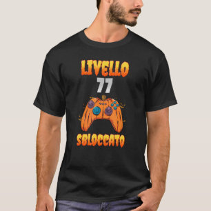 Livello 77 Sbloccato 77 Compleanno 77 Anni Videogi T-Shirt
