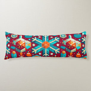 Lively and colourful christmas holiday-themed patt body cushion