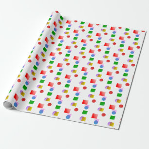 Lively and Colourful Circles and Squares Wrapping Paper