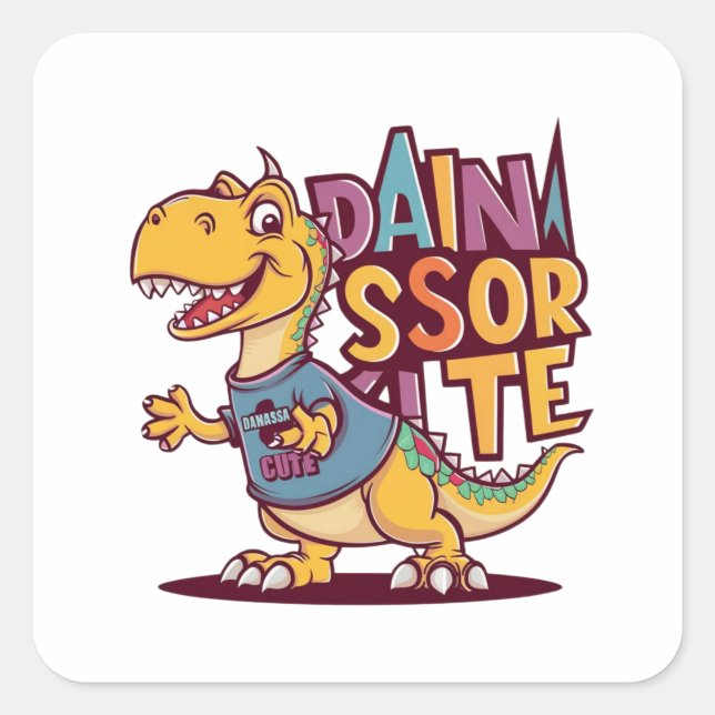 Lively and whimsical vector illustration of a chil square sticker (Front)