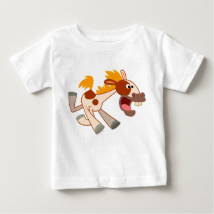 Lively Cartoon Pinto Horse Baby T-Shirt