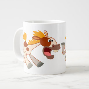 Lively Cartoon Pinto Horse Jumbo Mug