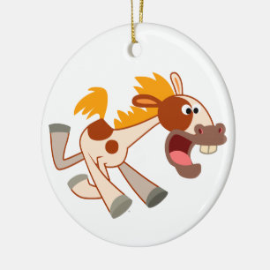 Lively Cartoon Pinto Horse Ornament