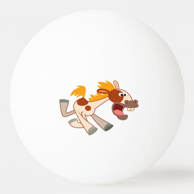 Lively Cartoon Pinto Horse Ping Pong Ball (Front)