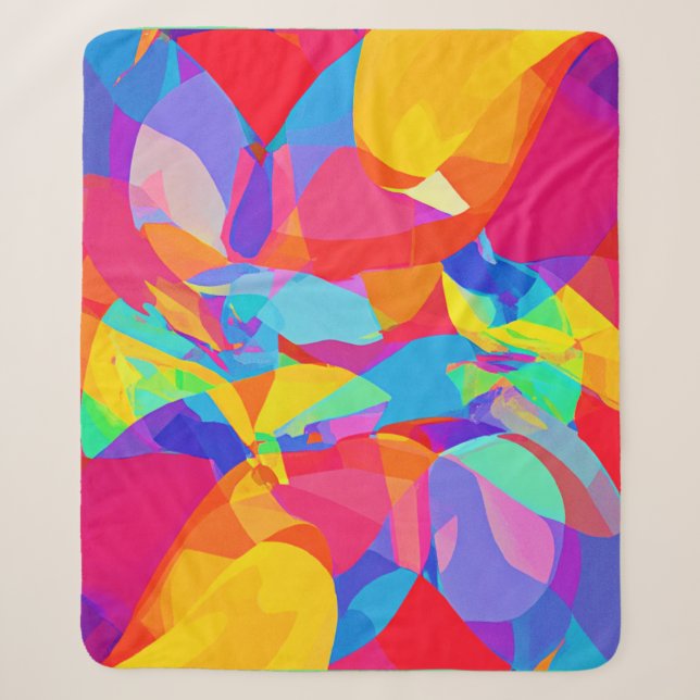 Lively Colourful Pattern Magic Sherpa Blanket (Front)