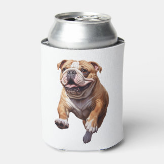 Lively English Bulldog Playfulness - Cute Dog Illu Can Cooler