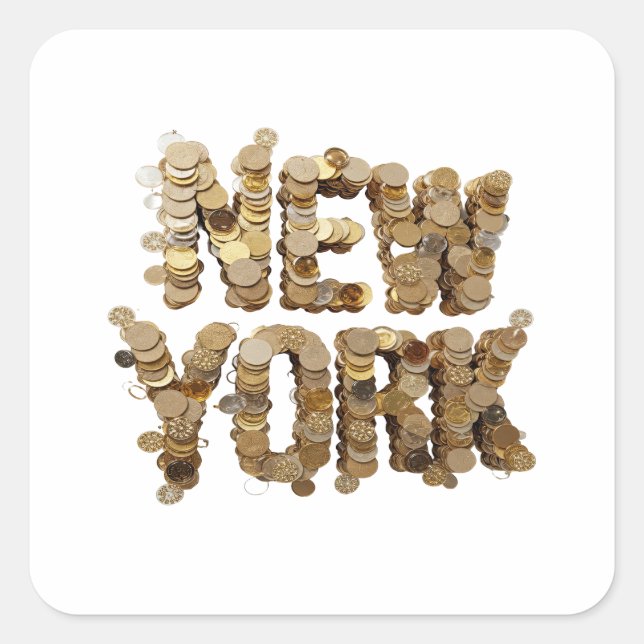 Lively Gold NEW YORK Sticker Art (Front)