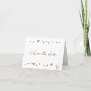 Lively Gold Stars Save the Date Note Cards