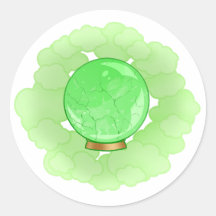 Lively Green Cracked Crystal Ball