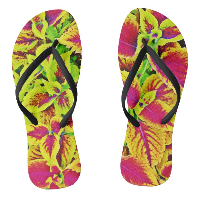 Lively Leaves Pattern Dance Jandals (Footbed)