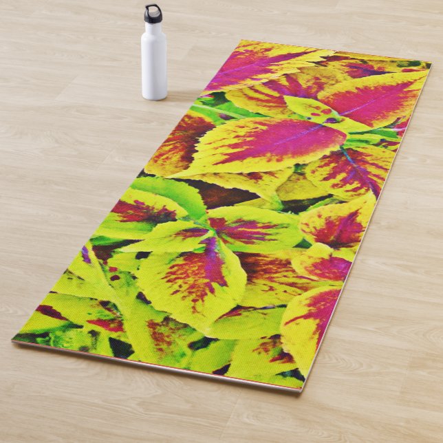 Lively Leaves Pattern Dance Yoga Mat (In Situ)