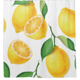 Lively Lemon: Fresh Seamless Pattern Shower Curtain