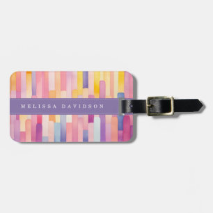 Lively Lines Background Luggage Tag