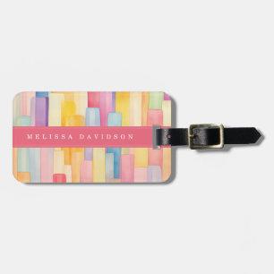 Lively Lines Background Luggage Tag