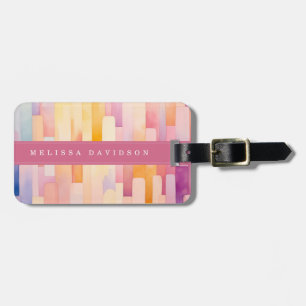 Lively Lines Background Luggage Tag