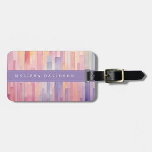 Lively Lines Background Luggage Tag