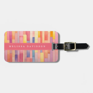 Lively Lines Background Luggage Tag