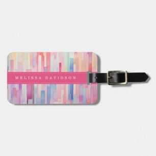 Lively Lines Background Luggage Tag