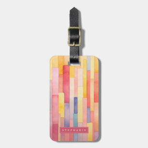 Lively Lines Background Luggage Tag