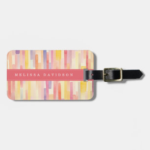 Lively Lines Background Luggage Tag