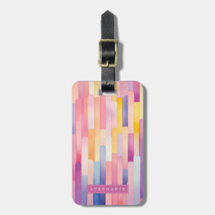 Lively Lines Background Luggage Tag