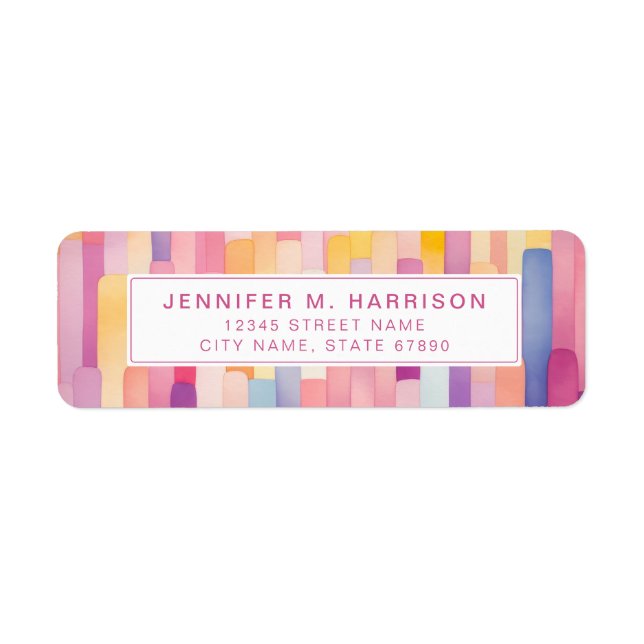 Lively Lines Background Return Address Labels (Front)