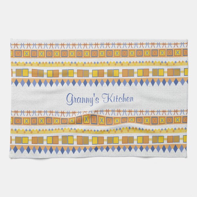 Lively Pattern Granny's Kitchen Tea Towel (Horizontal)