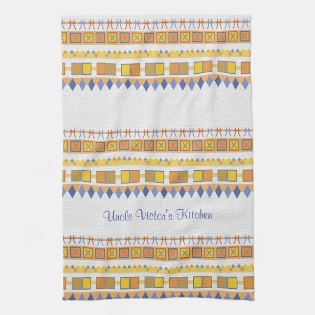 Lively Pattern Uncle's Kitchen Tea Towel (Vertical)