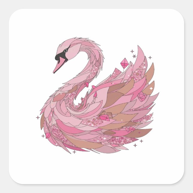 Lively Pink PINK SWAN Sticker Design (Front)