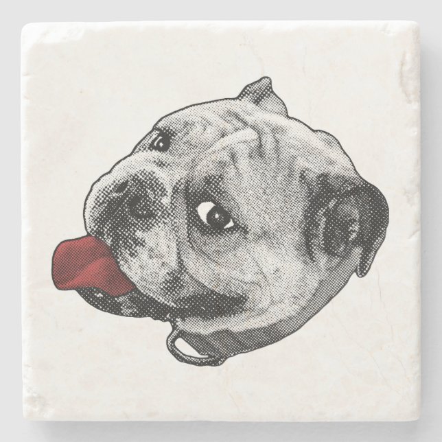 Lively Red Sip Stone Coaster (Front)