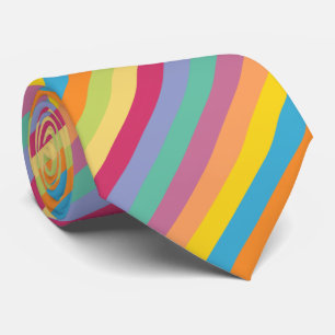 Lively Springtime Diagonal Stripes Tie