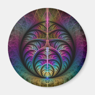 Lively Structures Colourful Abstract Fractal Art Magnet