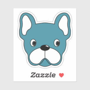 Lively Teal Bulldog 3"x3" Vinyl Sticker